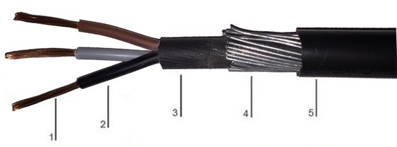 CHINA 0.6 / 1 cabos isolados do condutor do cobre do quilovolt PVC com cabo distribuidor de corrente blindado galvanizado de fio de aço fornecedor