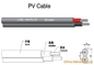 Fio solar liso/redondo do núcleo 2 do cabo, cor da isolação de Pantone do cabo do painel solar fornecedor