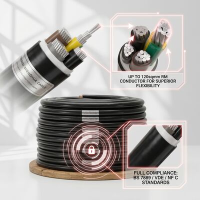 CHINA BS 7889 VDE NF C Standard PVC Insulated Cable 0.6/1kV 5 Core 5x16mm2 Export fornecedor