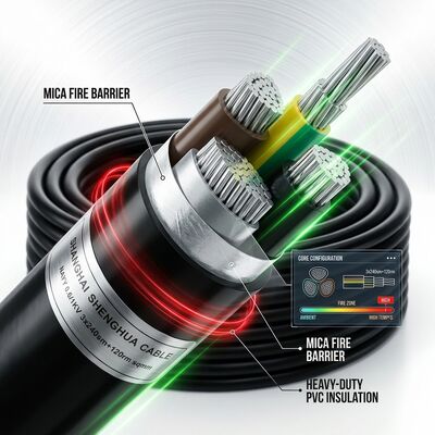 Fire Resistant PVC Insulated Power Cable 0.6/1kV 3 Core 3x25mm2 Emergency Circuit fornecedor