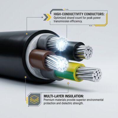 Waterproof Moisture Resistant PVC Insulated Cable 0.6/1kV 2 Core 2x4mm2 Outdoor Wet Area fornecedor