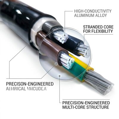Cabo LSZH de Baixa Fumaça e Zero Halogênio com Isolamento de PVC 0.6/1kV 4 Vias 4x50mm2 à Prova de Fogo fornecedor
