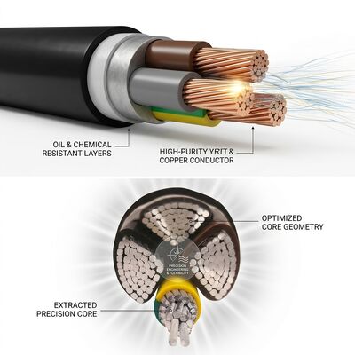 Oil Resistant Chemical Resistant PVC Insulated Cable 450/750V 3 Core Industrial Use fornecedor