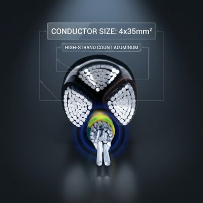 UV Resistant PVC Insulated Power Cable 0.6/1kV 4x35mm2 Aerial Overhead Outdoor Use fornecedor