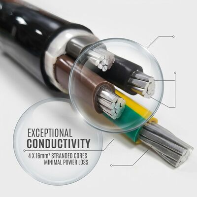 High Temperature XLPE Insulated PVC Sheathed Cable 0.6/1kV 4x16mm2 Power Station fornecedor