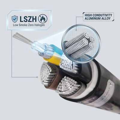 Cabo LSZH de Baixa Fumaça e Zero Halogênio com Isolamento de PVC 0.6/1kV 4 Vias 4x50mm2 à Prova de Fogo fornecedor