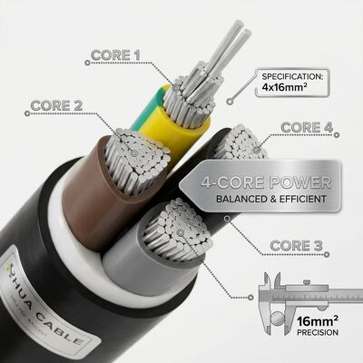 High Temperature XLPE Insulated PVC Sheathed Cable 0.6/1kV 4x16mm2 Power Station fornecedor
