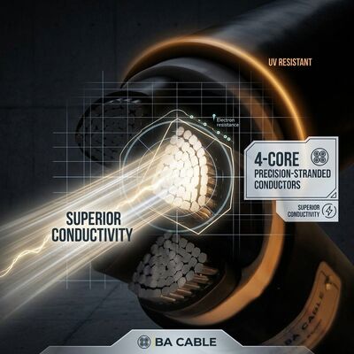 VGV 3x4mm2 UV Resistant PVC Insulated Cable Outdoor Overhead 0.6/1kV IEC60502 Copper fornecedor