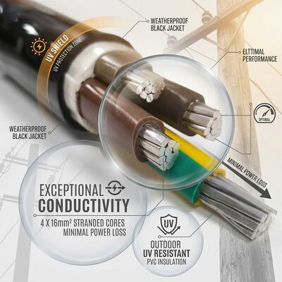 NYY 4x50mm2 Weather Resistant PVC Insulated Cable Aerial Installation 0.6/1kV IEC60502 fornecedor
