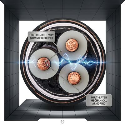 Cabo com isolamento XLPE e blindagem dupla de fita de aço, 0.6/1kV, com vida útil de 40 anos fornecedor